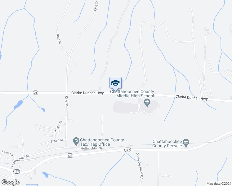 map of restaurants, bars, coffee shops, grocery stores, and more near 104 Clarke Duncan Highway in Cusseta