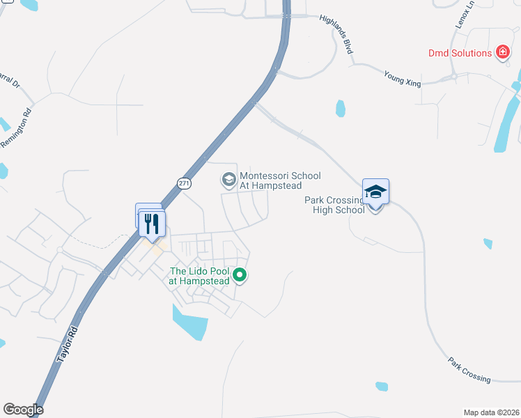 map of restaurants, bars, coffee shops, grocery stores, and more near 7901 Long Acre Street in Montgomery