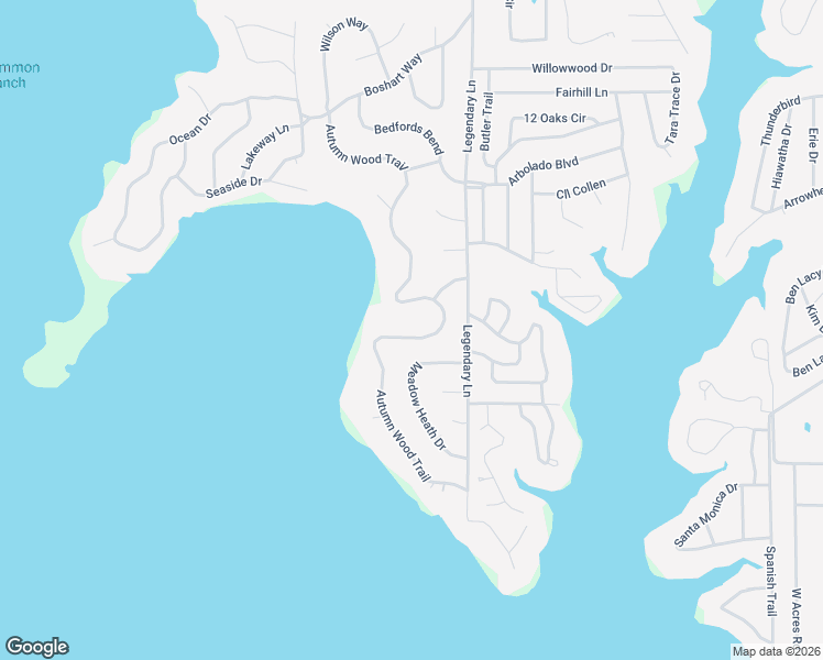 map of restaurants, bars, coffee shops, grocery stores, and more near 239 Autumn Wood Trail in Gun Barrel City