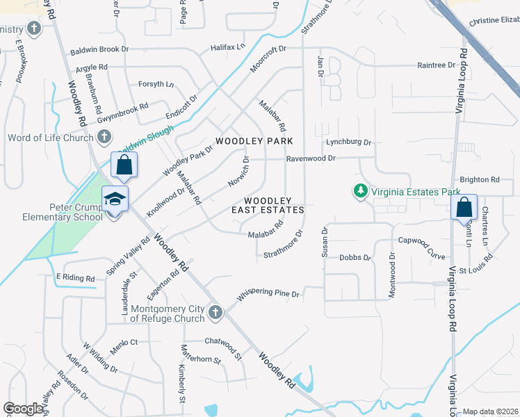map of restaurants, bars, coffee shops, grocery stores, and more near 2832-2838 Peabody Road in Montgomery