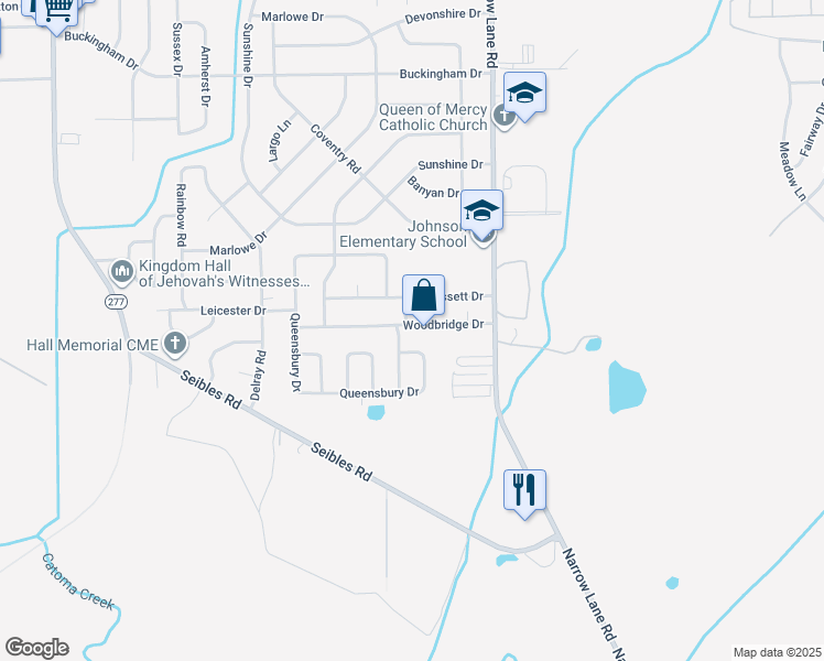 map of restaurants, bars, coffee shops, grocery stores, and more near 1224 Woodbridge Drive in Montgomery