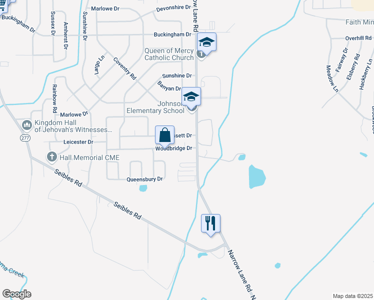 map of restaurants, bars, coffee shops, grocery stores, and more near 1258 Woodbridge Drive in Montgomery