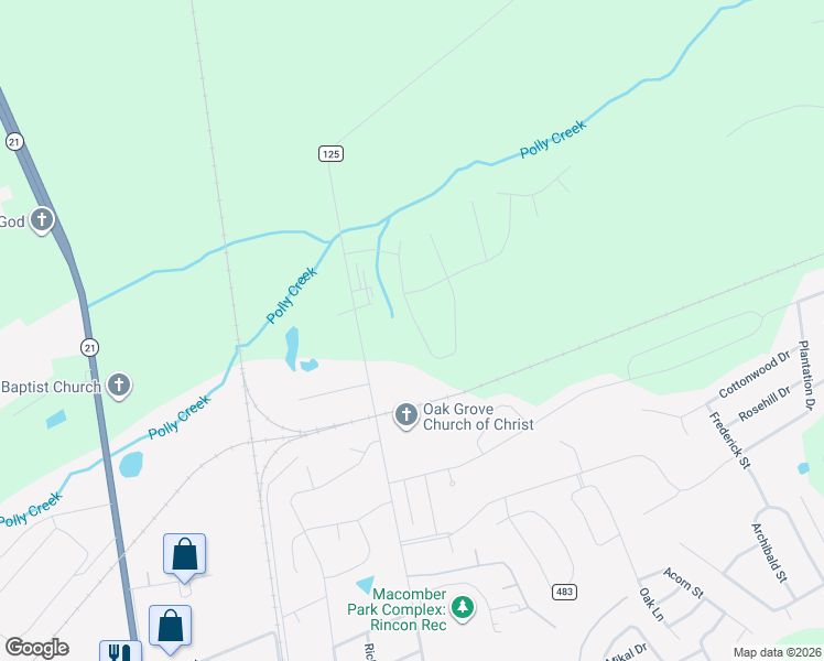 map of restaurants, bars, coffee shops, grocery stores, and more near 116 Cambridge Drive in Rincon