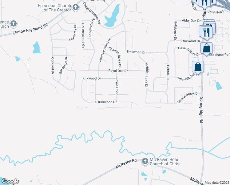 map of restaurants, bars, coffee shops, grocery stores, and more near 101 Hanover Cove in Clinton