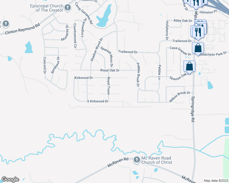map of restaurants, bars, coffee shops, grocery stores, and more near 101 Hanover Cove in Clinton