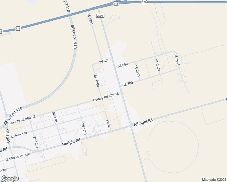 map of restaurants, bars, coffee shops, grocery stores, and more near 1905 County Road 800 Southeast in Andrews