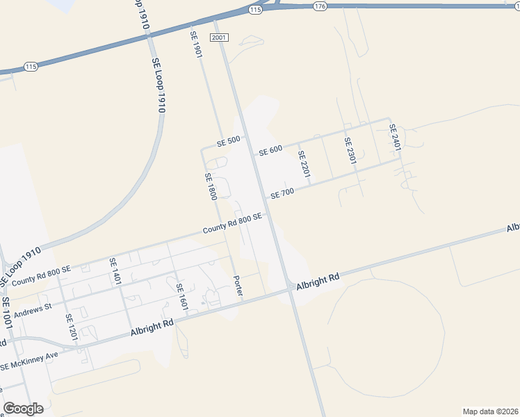 map of restaurants, bars, coffee shops, grocery stores, and more near 1905 County Road 800 Southeast in Andrews