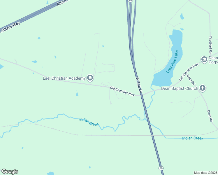 map of restaurants, bars, coffee shops, grocery stores, and more near 15225 County Road 1134 in Tyler