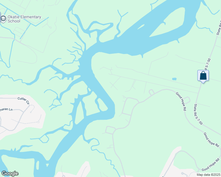 map of restaurants, bars, coffee shops, grocery stores, and more near 0 Okatie Road in Okatie