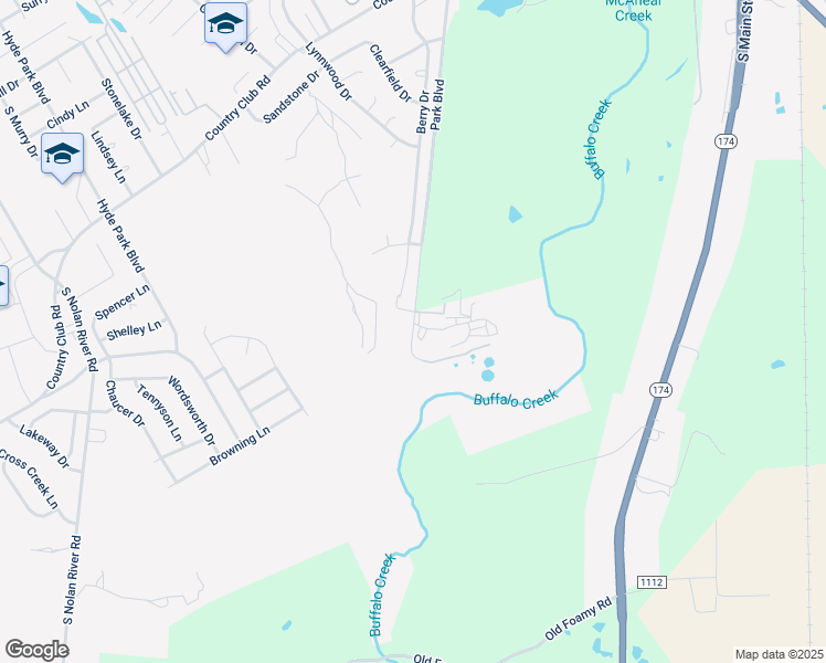 map of restaurants, bars, coffee shops, grocery stores, and more near 1845 Park Boulevard in Cleburne