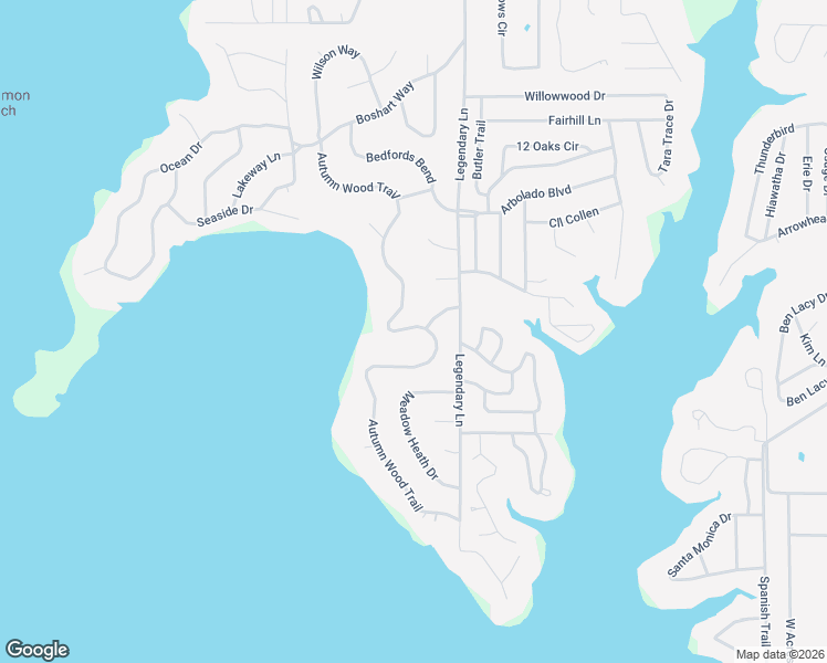 map of restaurants, bars, coffee shops, grocery stores, and more near 239 Autumn Wood Trail in Gun Barrel City