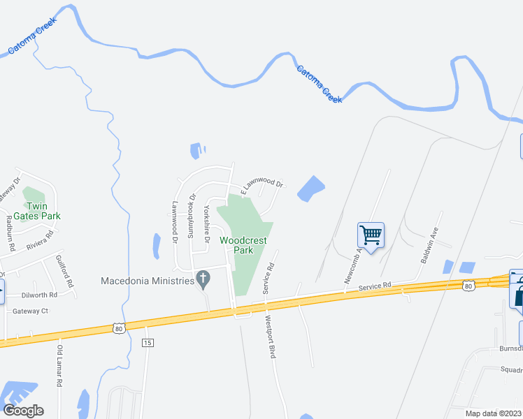 map of restaurants, bars, coffee shops, grocery stores, and more near 4215 Lawnwood Court in Montgomery