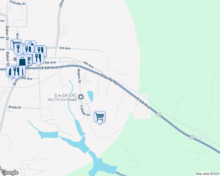 map of restaurants, bars, coffee shops, grocery stores, and more near 123 Martin Luther King Junior Court in Buena Vista