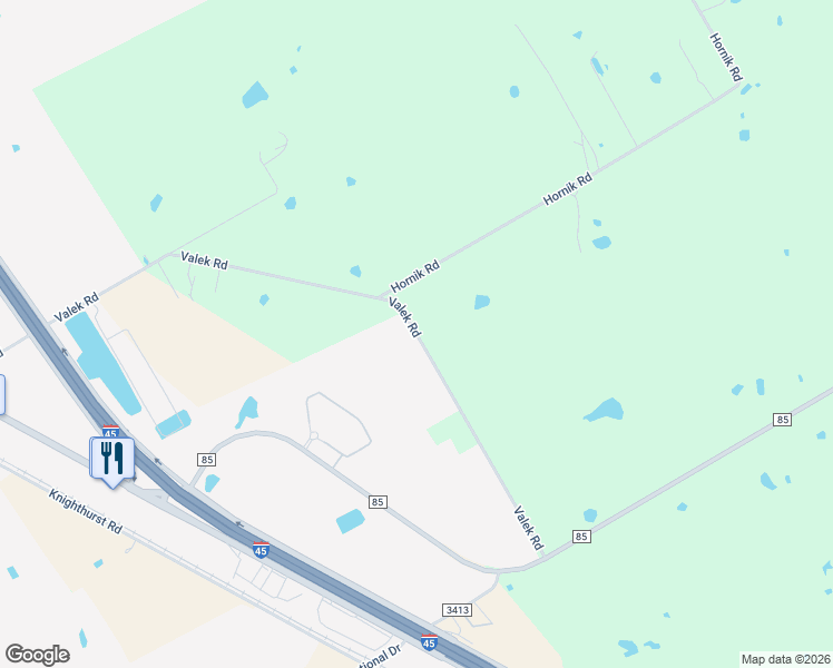 map of restaurants, bars, coffee shops, grocery stores, and more near Valek Road in Ennis