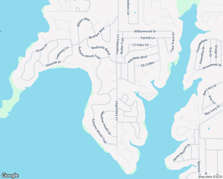 map of restaurants, bars, coffee shops, grocery stores, and more near 618 Legendary Lane in Gun Barrel City