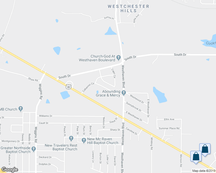 map of restaurants, bars, coffee shops, grocery stores, and more near 1071 Capri Circle in Jackson