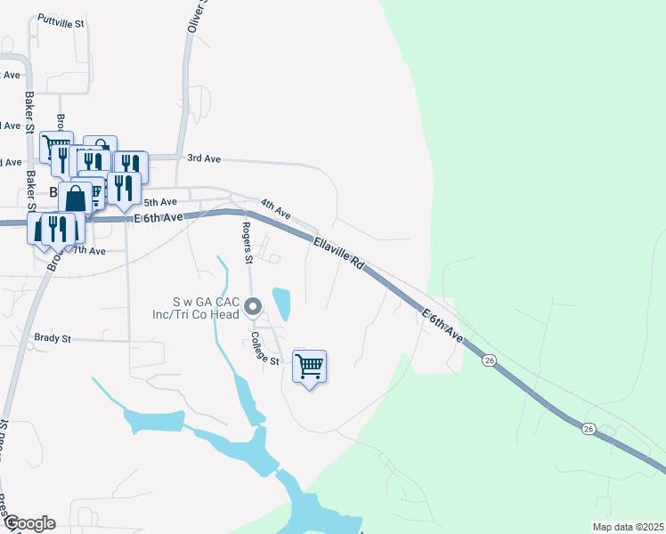 map of restaurants, bars, coffee shops, grocery stores, and more near 123 Martin Luther King Junior Court in Buena Vista