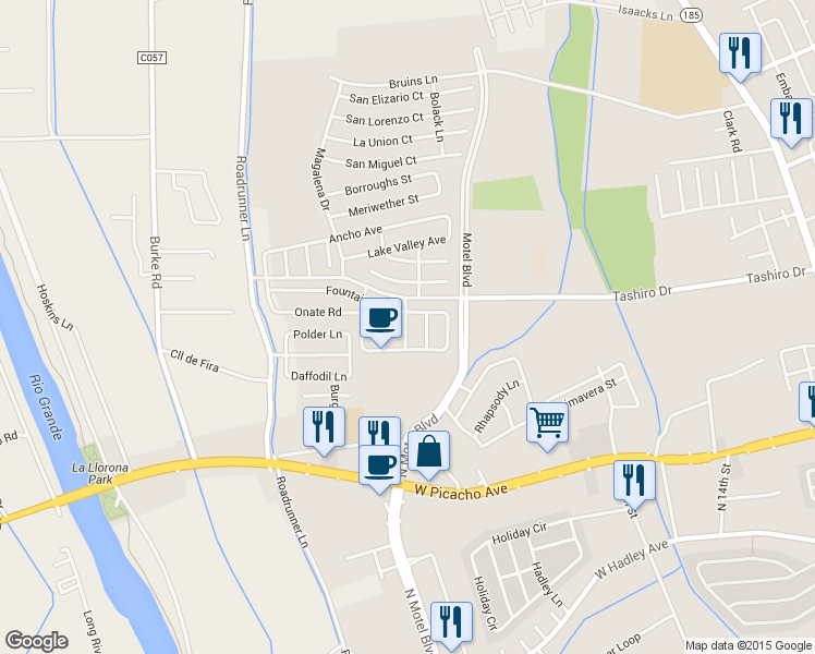 map of restaurants, bars, coffee shops, grocery stores, and more near 1318 Magoffin Place in Las Cruces