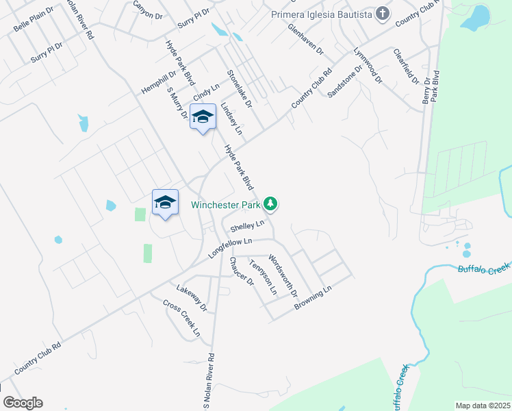 map of restaurants, bars, coffee shops, grocery stores, and more near 1404 Hyde Park Boulevard in Cleburne