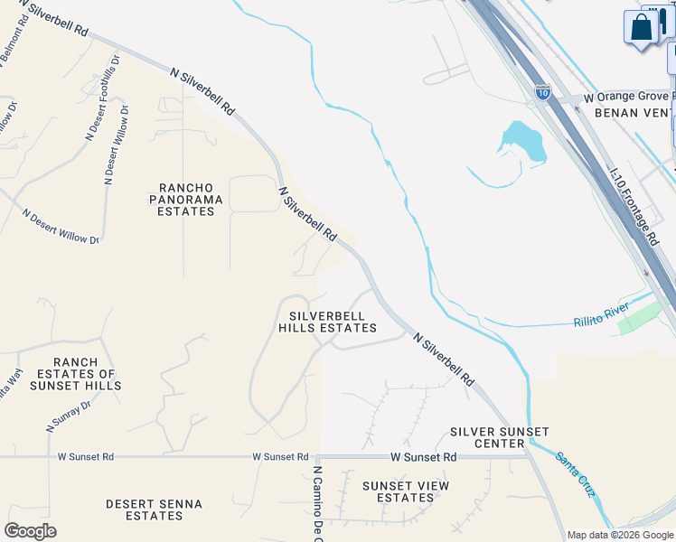 map of restaurants, bars, coffee shops, grocery stores, and more near 6040 North Shaded Moon Court in Tucson