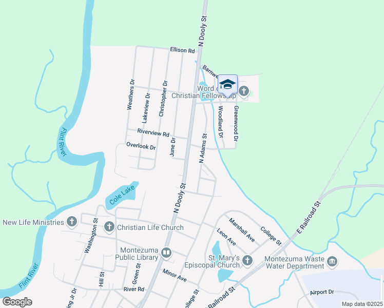 map of restaurants, bars, coffee shops, grocery stores, and more near 101 June Drive in Montezuma