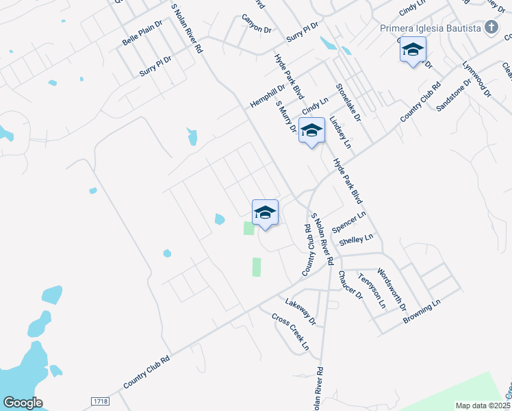 map of restaurants, bars, coffee shops, grocery stores, and more near 1207 Tiburon Trail in Cleburne
