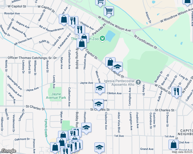 map of restaurants, bars, coffee shops, grocery stores, and more near 238 Holland Avenue in Jackson