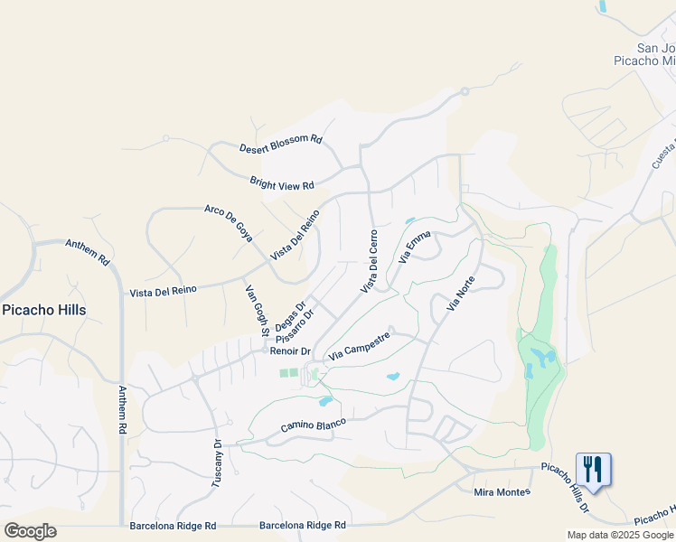 map of restaurants, bars, coffee shops, grocery stores, and more near Degas Drive in Las Cruces