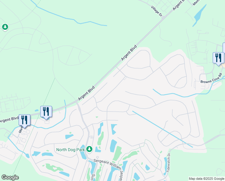 map of restaurants, bars, coffee shops, grocery stores, and more near Crane Court in Hardeeville
