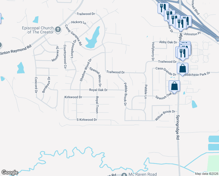 map of restaurants, bars, coffee shops, grocery stores, and more near 210 Royal Oak Dr in Clinton