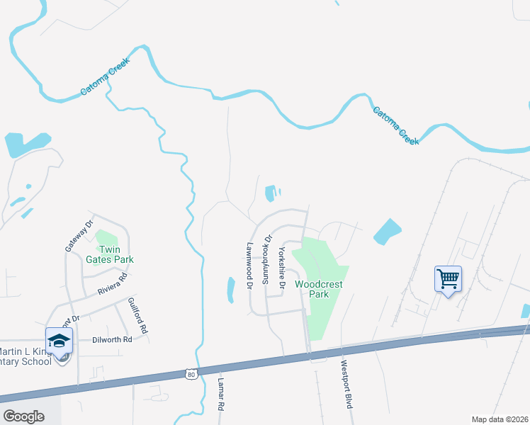 map of restaurants, bars, coffee shops, grocery stores, and more near 4223 Lawnwood Drive in Montgomery