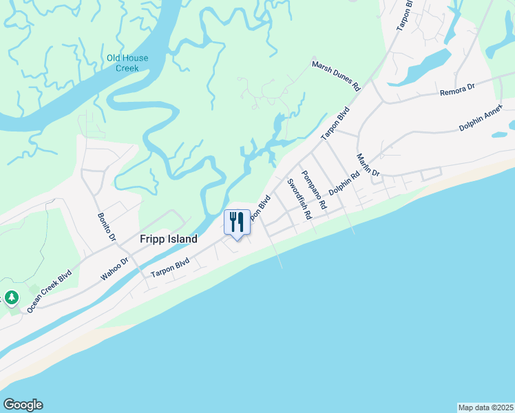 map of restaurants, bars, coffee shops, grocery stores, and more near 309 The Avenue in Saint Helena Island