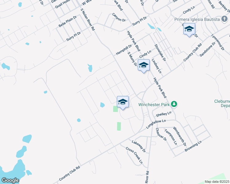 map of restaurants, bars, coffee shops, grocery stores, and more near 1207 Tiburon Trail in Cleburne