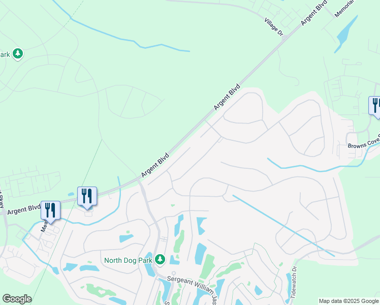 map of restaurants, bars, coffee shops, grocery stores, and more near 607 Northlake Village Court in Bluffton