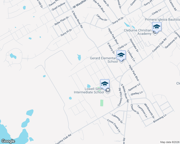 map of restaurants, bars, coffee shops, grocery stores, and more near 1102 Tiburon Trail in Cleburne