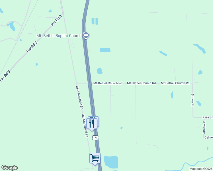 map of restaurants, bars, coffee shops, grocery stores, and more near 3390 Mount Bethel Church Road in Keithville