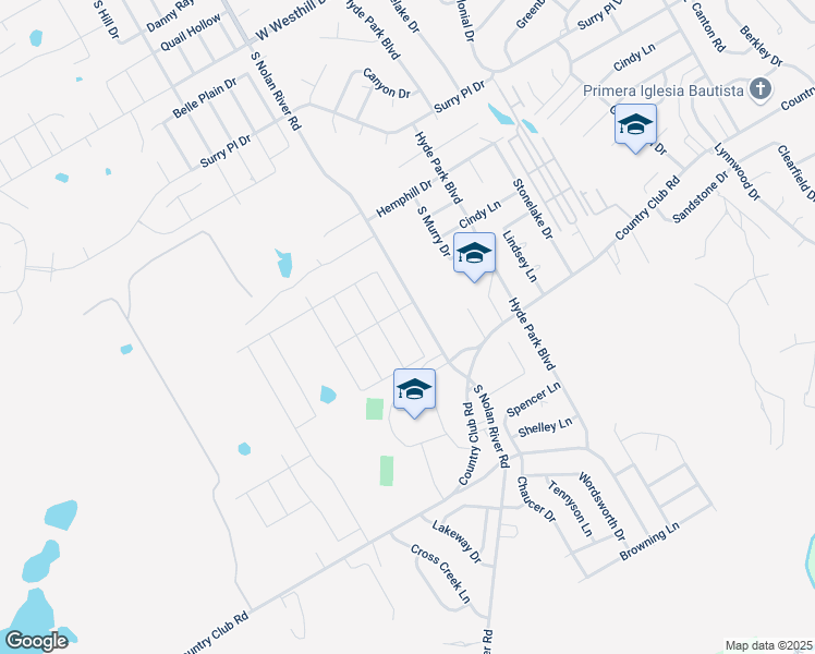 map of restaurants, bars, coffee shops, grocery stores, and more near 1201 Larkspur Lane in Cleburne