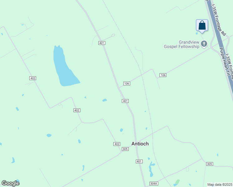 map of restaurants, bars, coffee shops, grocery stores, and more near 6008 County Road 401 in Grandview