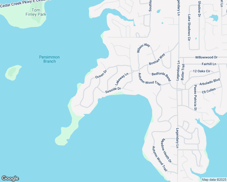 map of restaurants, bars, coffee shops, grocery stores, and more near 137 Seaside Drive in Gun Barrel City
