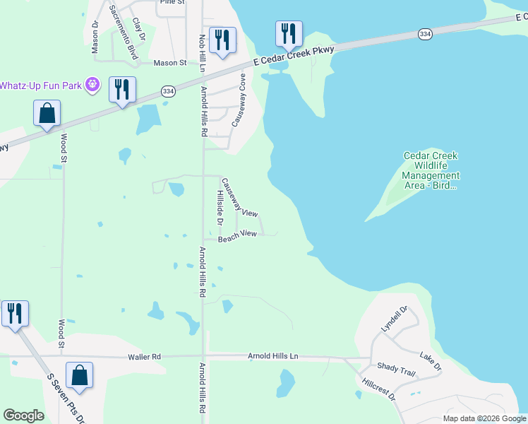 map of restaurants, bars, coffee shops, grocery stores, and more near 462 Causeway View in Seven Points