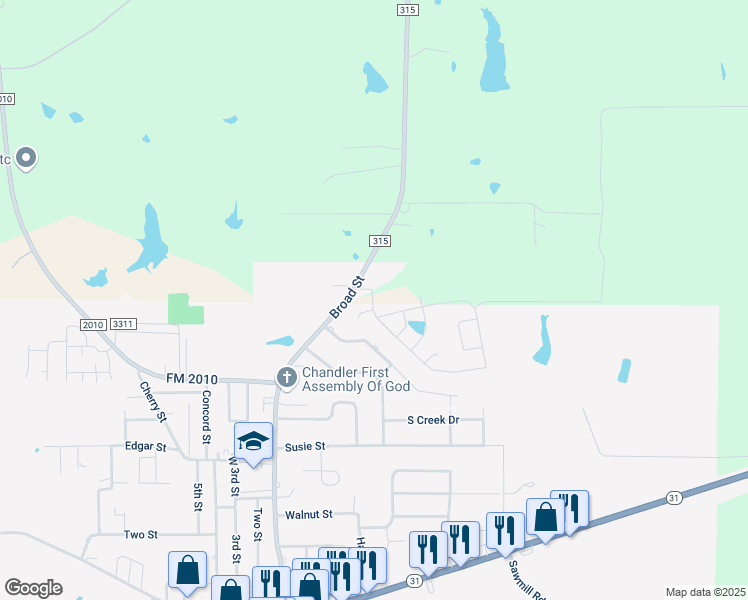 map of restaurants, bars, coffee shops, grocery stores, and more near 205 Northcreek Drive in Chandler