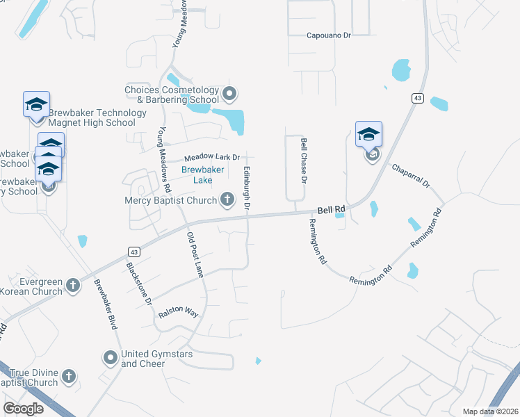 map of restaurants, bars, coffee shops, grocery stores, and more near Bell Rd in Montgomery