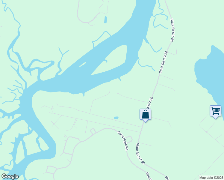 map of restaurants, bars, coffee shops, grocery stores, and more near 90 Helmlys Road in Okatie