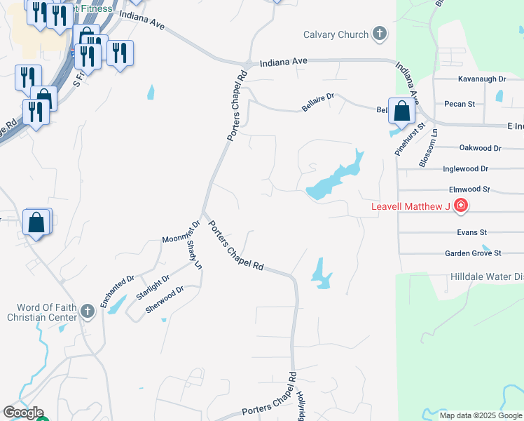 map of restaurants, bars, coffee shops, grocery stores, and more near 460 Chapel Hills Drive in Vicksburg