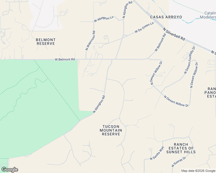 map of restaurants, bars, coffee shops, grocery stores, and more near 6200 North Abington Road in Tucson