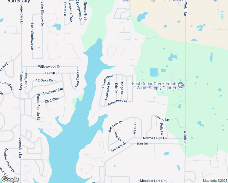 map of restaurants, bars, coffee shops, grocery stores, and more near 125 Erie Drive in Mabank