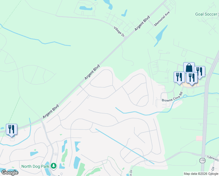 map of restaurants, bars, coffee shops, grocery stores, and more near Argent Boulevard in Ridgeland