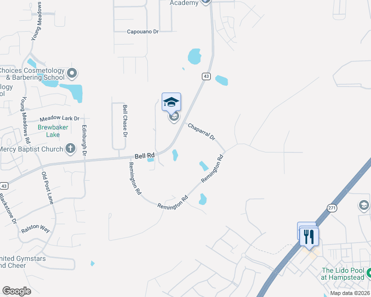 map of restaurants, bars, coffee shops, grocery stores, and more near 4401 Bell Road in Montgomery