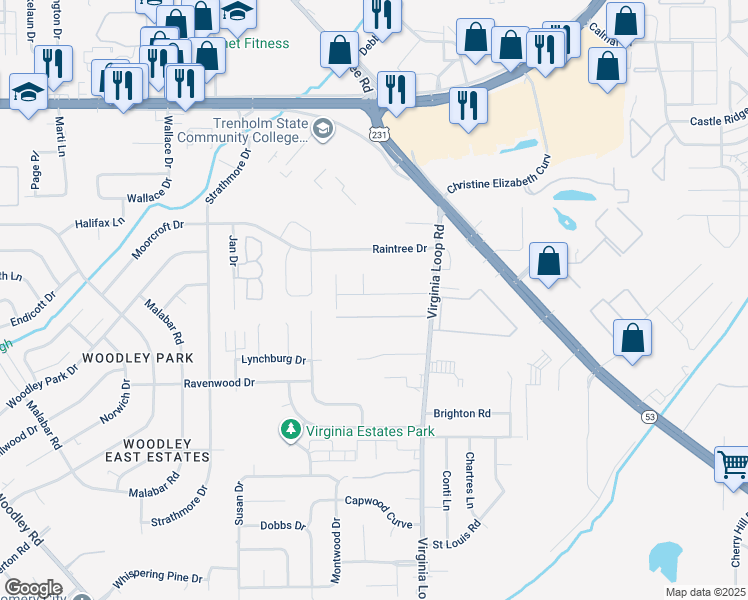 map of restaurants, bars, coffee shops, grocery stores, and more near 3224 Meadow Walk Lane in Montgomery