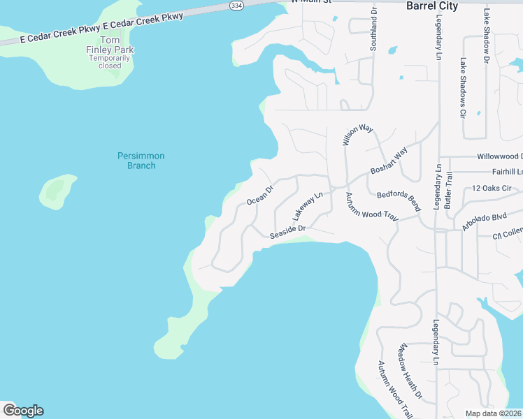 map of restaurants, bars, coffee shops, grocery stores, and more near 104 Harbor Haven Street in Gun Barrel City